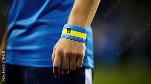 The captain's armband of an international football club during the International Friendly match
 photo