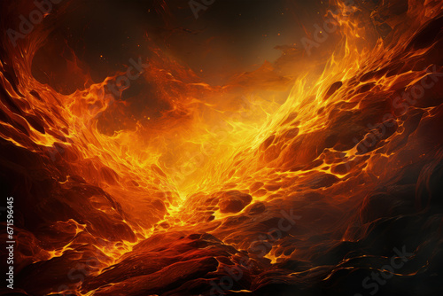 Lava explosions and fire background, Generative Ai