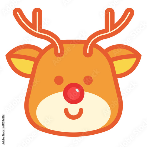 christmas reindeer with red nose (ID: 671596816)