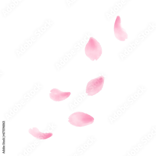 水彩で描いた桜の花びら photo