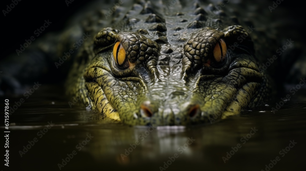 Fototapeta premium crocodile in the water close-up