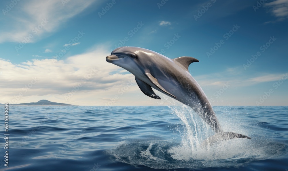 Dolphins jumping out of the water. Nature background Dolphins jumping out of the water. Nature background