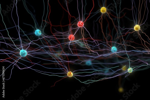 Signals firing in neural connections. Generative AI