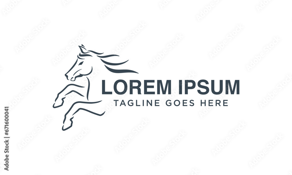 horse outline logo design - obrazy, fototapety, plakaty 