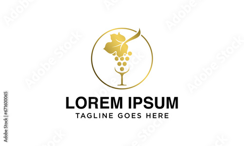 leafy wine logo design