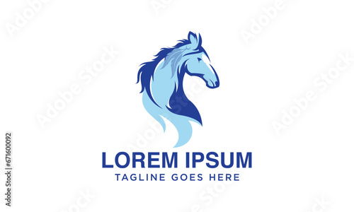 cool and powerful mustang horse logo design