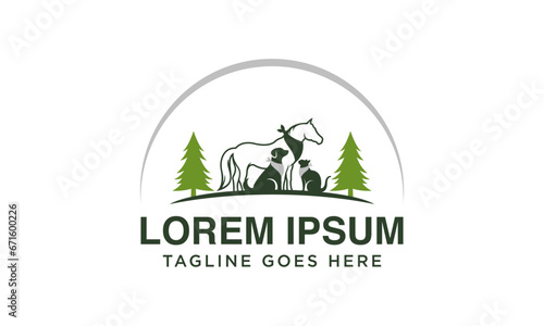 pet logo design, veterinarian, animal hospital, farm