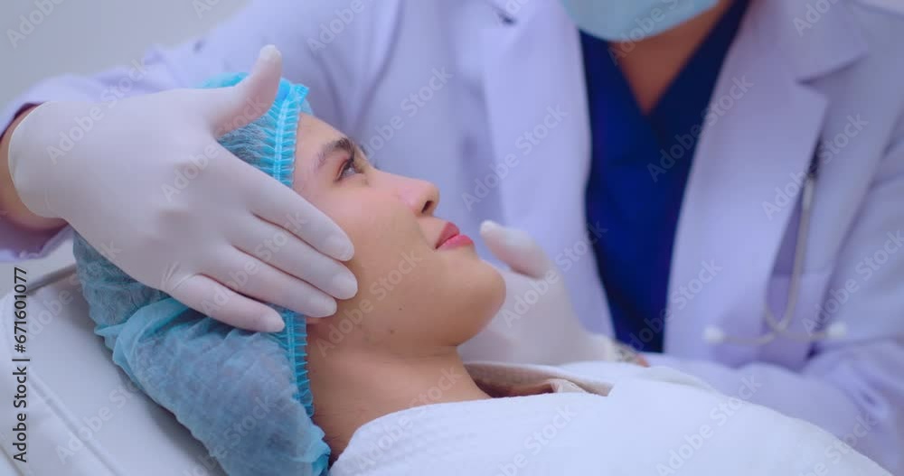 Male doctor is consulting with the patient in the operating room prior to the surgery. Healthcare, Doctor, Lifestyle, Pregnant, Newborn and Happiness concept. Male doctor is consulting with the patient in the operating room prior to the surgery. Healthcare, Doctor, Lifestyle, Pregnant, Newborn and Happiness concept.