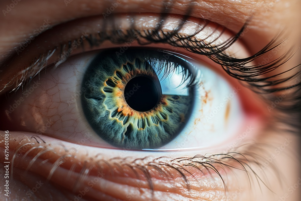 Fototapeta premium Green Macro eye close up 
