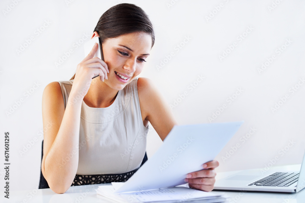 Paperwork, consulting and manager on a phone call in office for communication or Human Resources. Negotiation, woman or portfolio for recruitment of hr worker talking or speaking of documents or CV Paperwork, consulting and manager on a phone call in office for communication or Human Resources. Negotiation, woman or portfolio for recruitment of hr worker talking or speaking of documents or CV