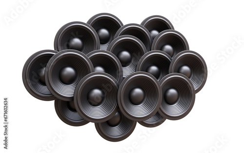 Tableau sur toile Round speakers isolated on white transparent, PNG