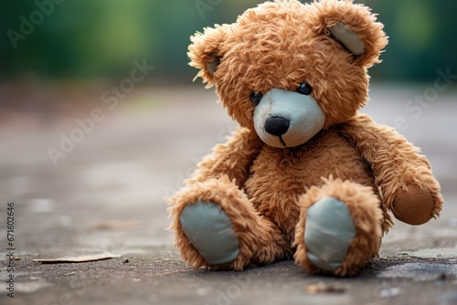 A sad teddy bear symbolizing coping with emotional distress and psychological difficulties. Generative AI