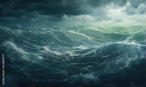 Surfing ocean wave. Blue ocean wave. Nature background. Big ocean waves. © TheoTheWizard