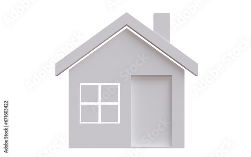 House minimal icon isolated on white transparent background, PNG