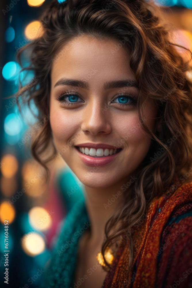 Portrait of a beautiful young woman with turquoise eyes Portrait of a beautiful young woman with turquoise eyes