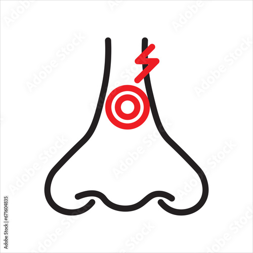 nose disease icon vector, illustration, symbol