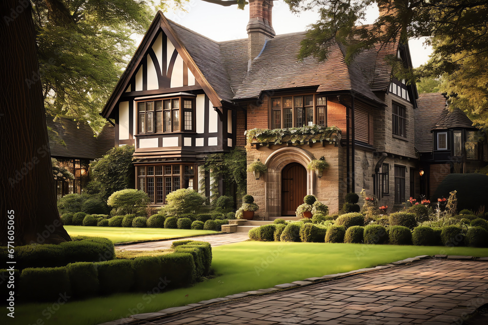 Traditional vintage english europe style home, residential architecture