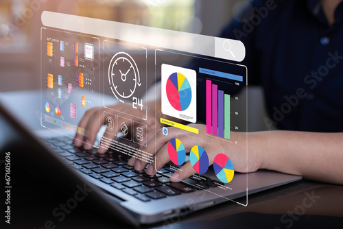 Analytics and Data Management Systems. Business Analytics and Data Management Systems to make reports with KPI and metrics connected to the database for technology finance