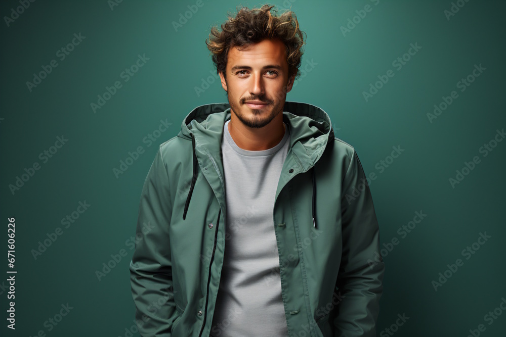 30-Year-Old Man Commanding Attention with Unique Fashion Choices in Dynamic Promotional Imagery.