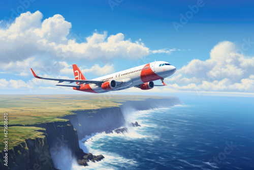 Wallpaper Mural Airbus A321 on a sunny day over Cliffs of Moher Torontodigital.ca