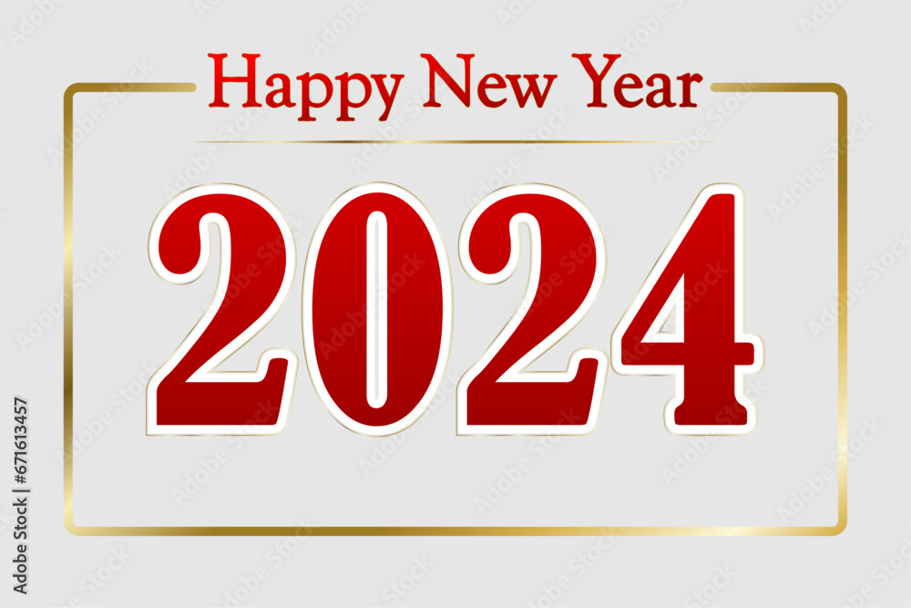 Happy New Year 2024 greeting card. Festive vector illustration for flyers and greeting cards, New Year party invitations.Simple style. Happy New Year 2024 greeting card. Festive vector illustration for flyers and greeting cards, New Year party invitations.Simple style.