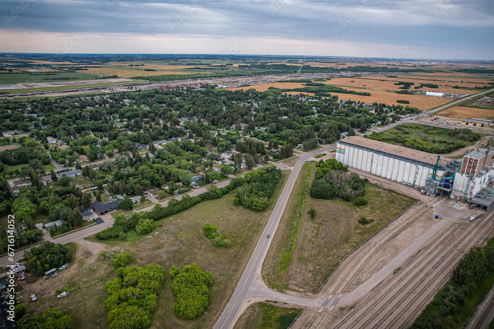 Fototapeta premium Aerial of the Montgomery Place Neighborhood in Saskatoon
