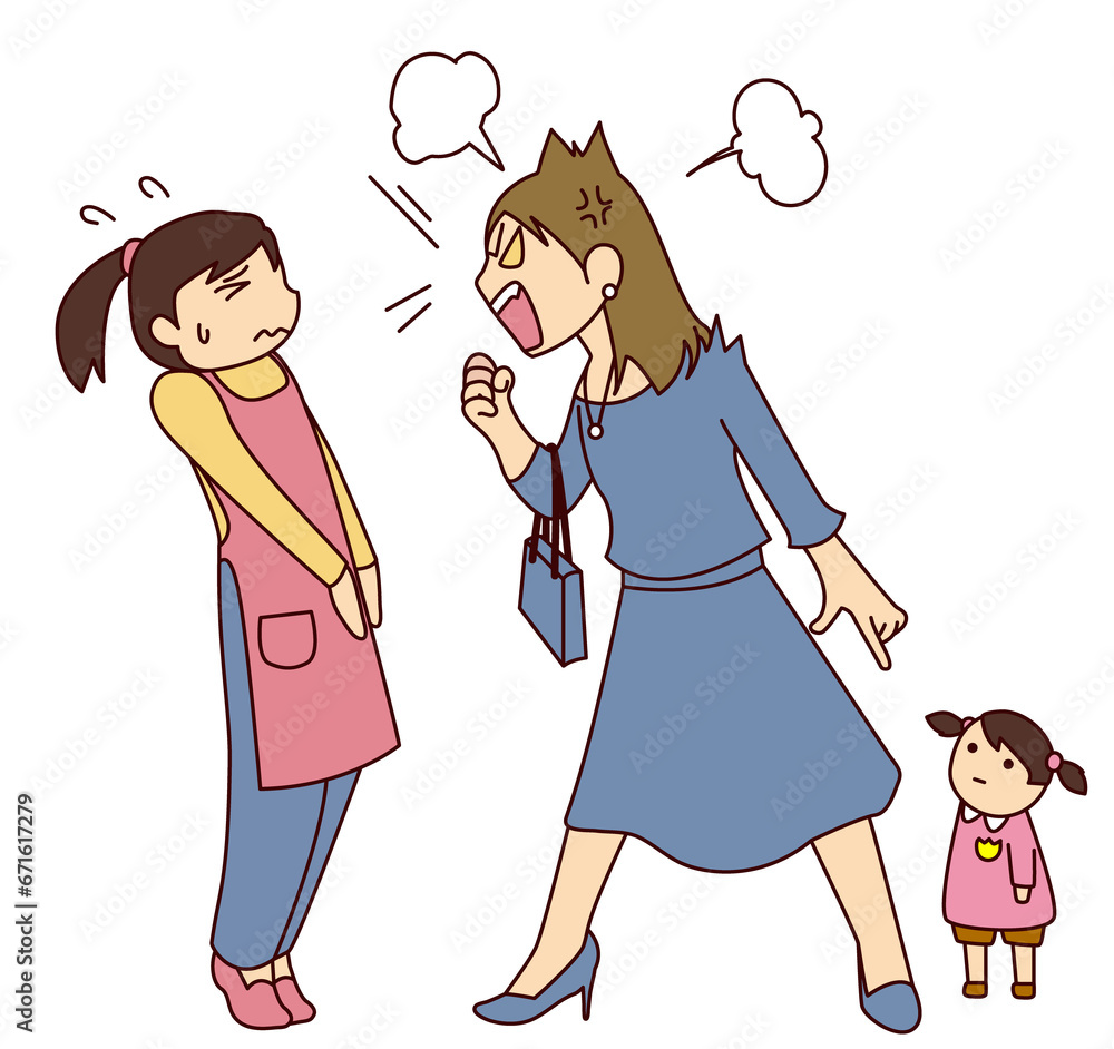 女性保育士を怒鳴りつける母親