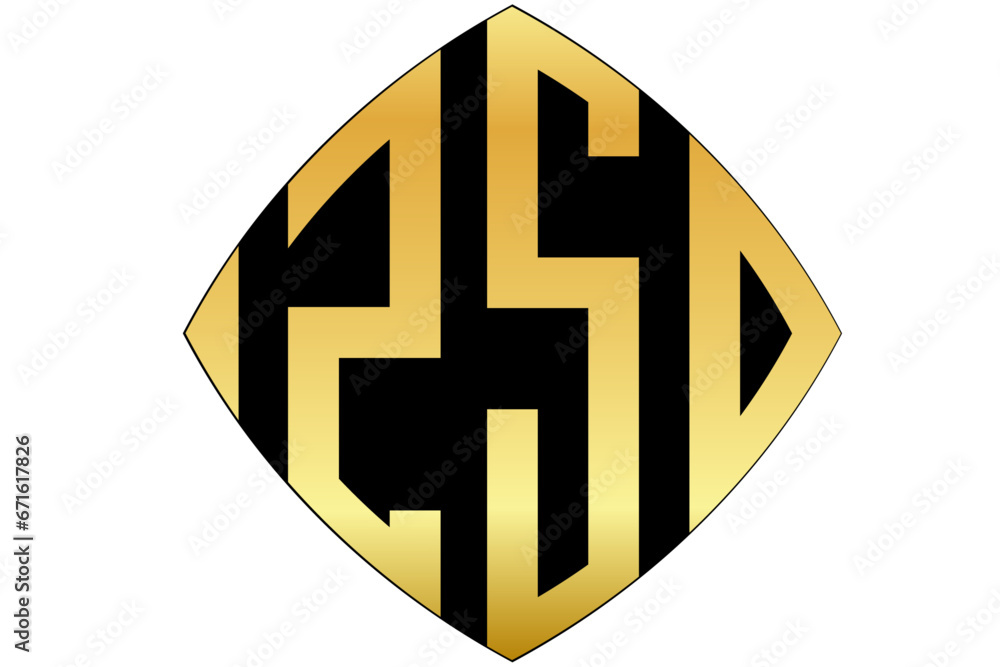 Fototapeta premium ZSD, ZS, SD, logo. Abstract initial monogram letter alphabet logo design