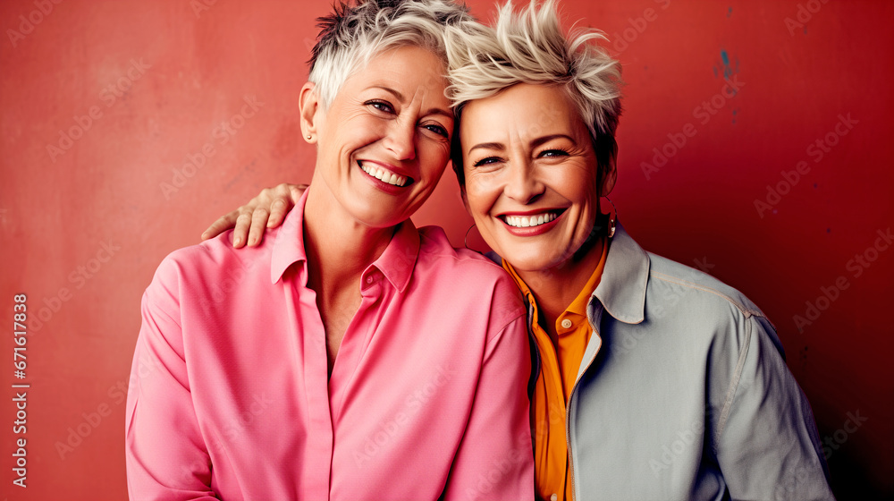 STYLISH, FASHIONABLE, MATURE LESBIAN COUPLE. legal AI STYLISH, FASHIONABLE, MATURE LESBIAN COUPLE. legal AI