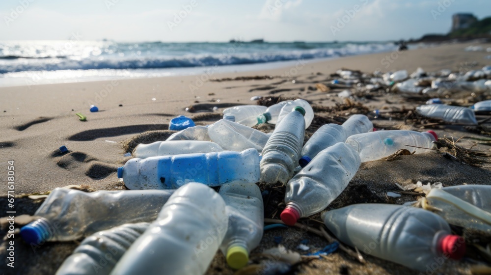 Presence of plastic trash on beach unfortunate and unsightly issue simultaneously creating risks to local wildlife. Plastic trash on beach eyesore detracts from natural beauty of coastline Presence of plastic trash on beach unfortunate and unsightly issue simultaneously creating risks to local wildlife. Plastic trash on beach eyesore detracts from natural beauty of coastline