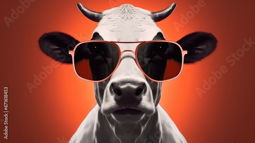 Cool cow with glasses