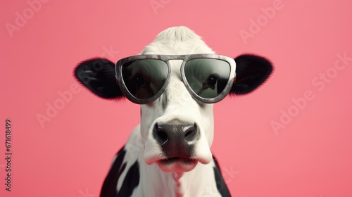 Cool cow with glasses