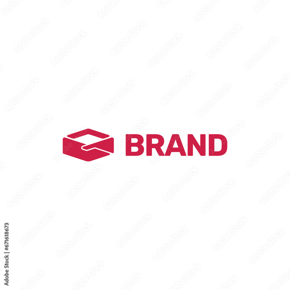 Box and handshake combination logo Box and handshake combination logo