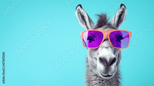 Cool donkey with glasses