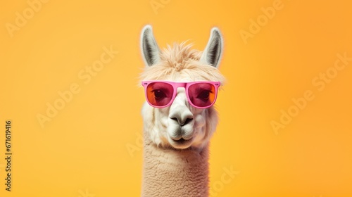 Cool llama with glasses