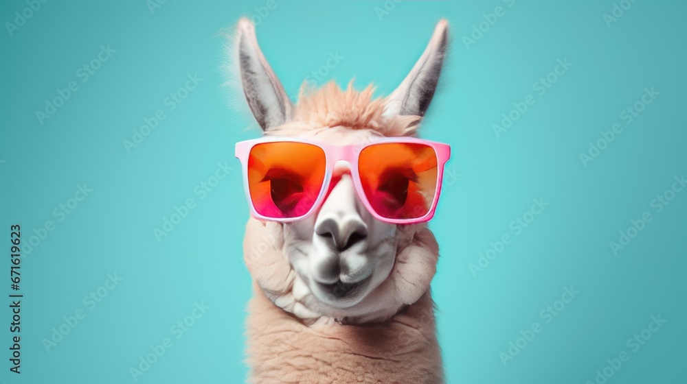Cool llama with glasses