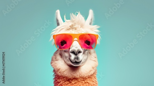 Cool llama with glasses