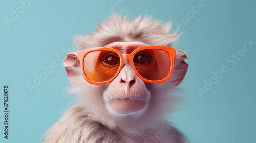 Cool monkey with glasses