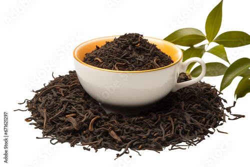 Black Tea on a Transparent Background. Generative AI