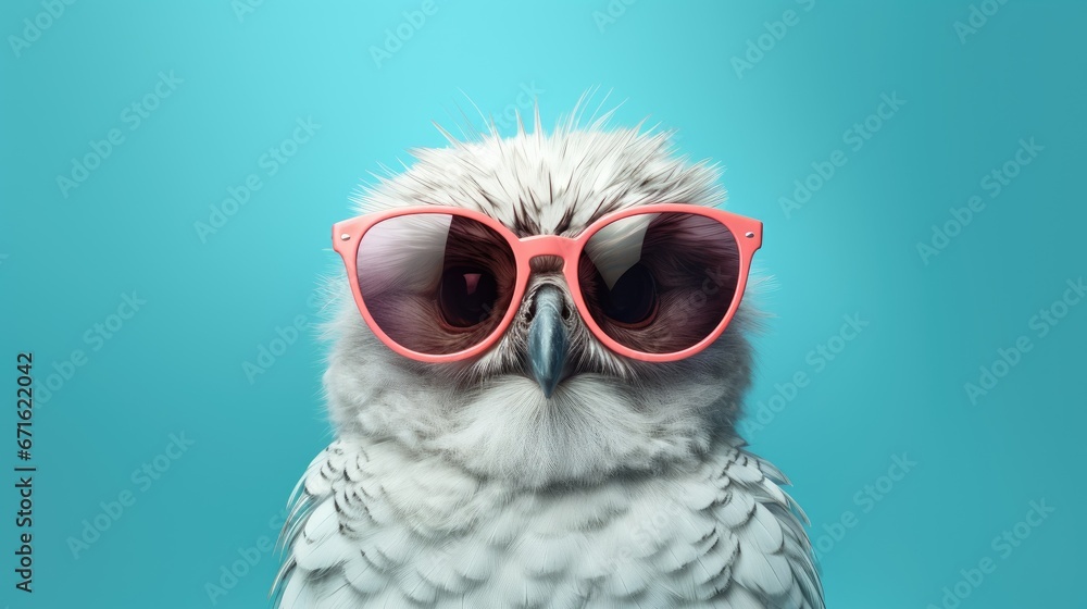 Cool owl with glasses