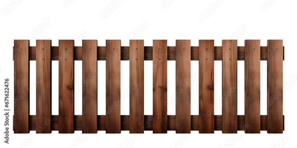 Wooden fence isolated transparent, Generative AI Wooden fence isolated transparent, Generative AI