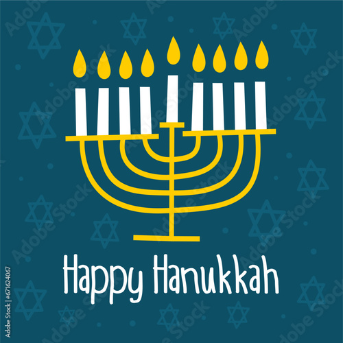 happy hanukkah poster template vector stock