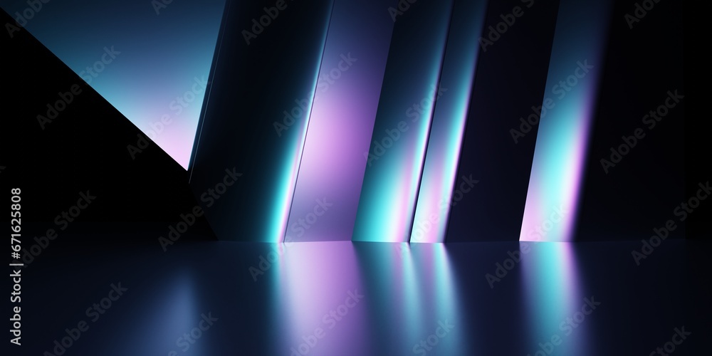 3d rendering of purple and blue abstract geometric background. Scene for advertising, technology, showroom, banner, game, sport, cosmetic, business, metaverse. Sci-Fi Illustration. Product display 3d rendering of purple and blue abstract geometric background. Scene for advertising, technology, showroom, banner, game, sport, cosmetic, business, metaverse. Sci-Fi Illustration. Product display