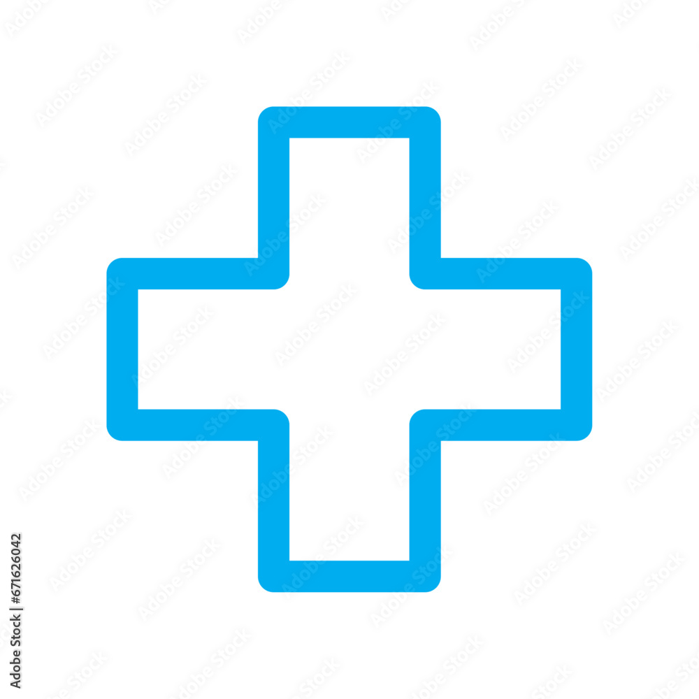 Blue medical cross icon Blue medical cross icon