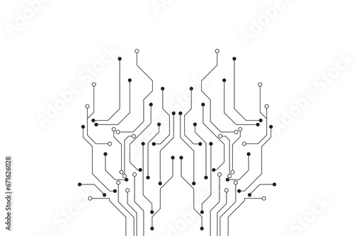 Abstract futuristic circuit board Illustration, Circuit board with various technology elements. Circuit board pattern for technology background. Vector illustration