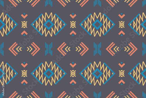 Ethnic pattern background. traditional pattern design It is a pattern created by combining geometric shapes. Create beautiful fabric patterns. Design for print.