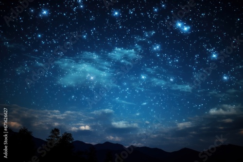 Celestial Spectacle: Star Shower in the Night Sky