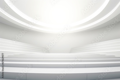 Abstract futuristic architecture background, Minimal technology white backdrop