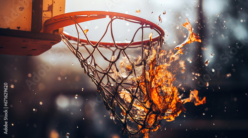 Close-Up of Basketball Net: The Target for Every Shot photo
