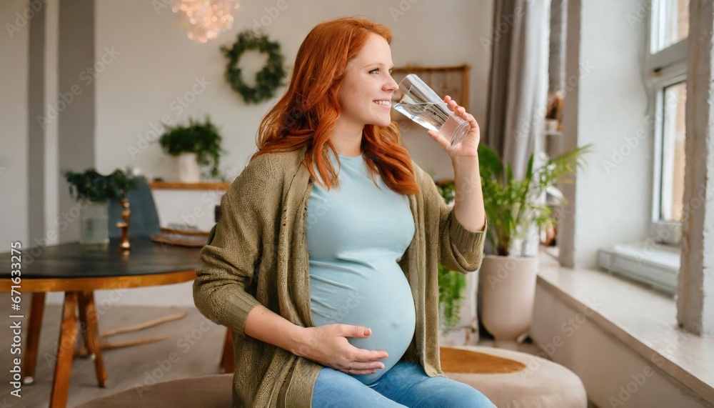 pregnant woman drinking a glass of water at home. Prenatal health and hydration pregnant woman drinking a glass of water at home. Prenatal health and hydration